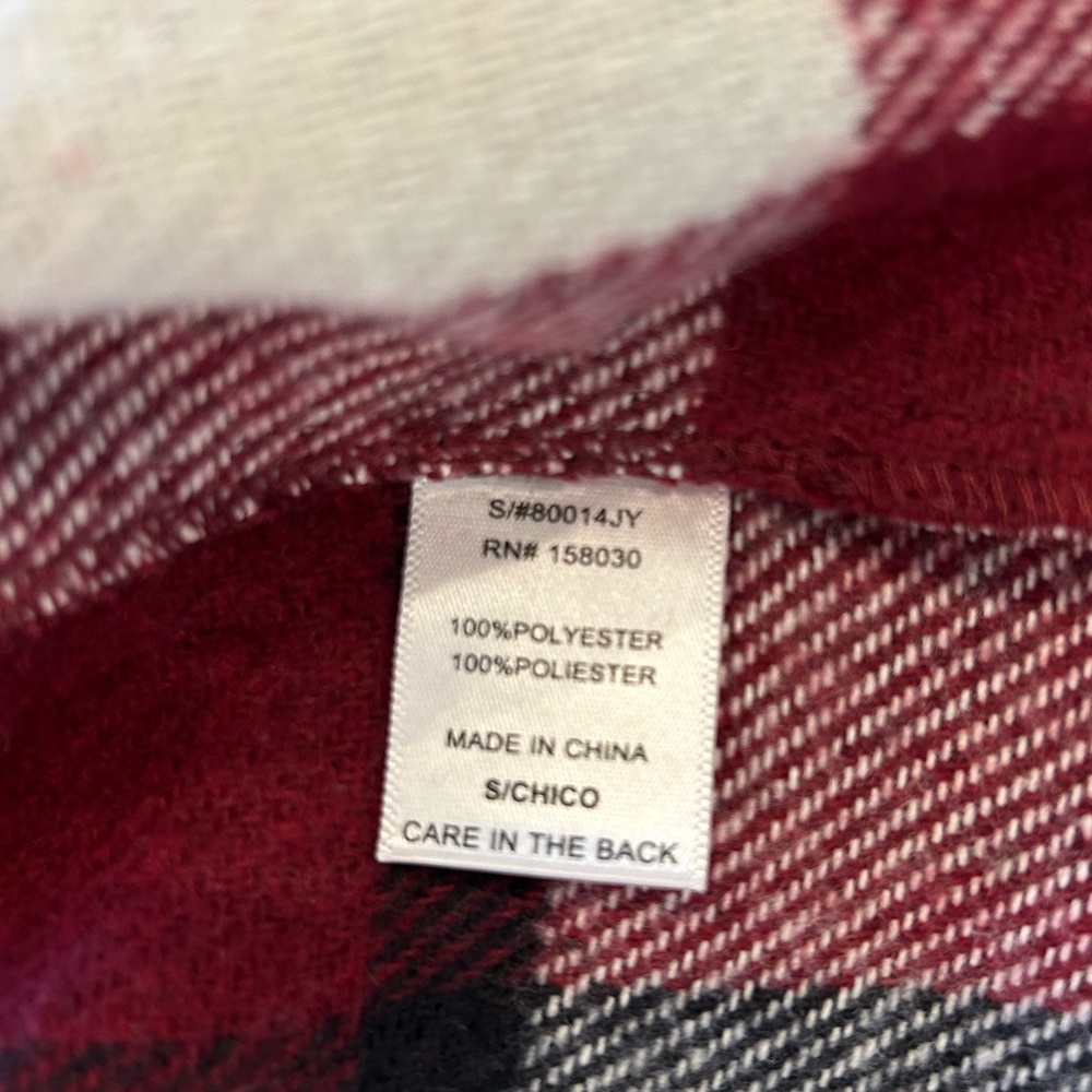 🆕 Cropped Shacket - Burgundy & White Plaid - Size Small - Picture 9 of 10